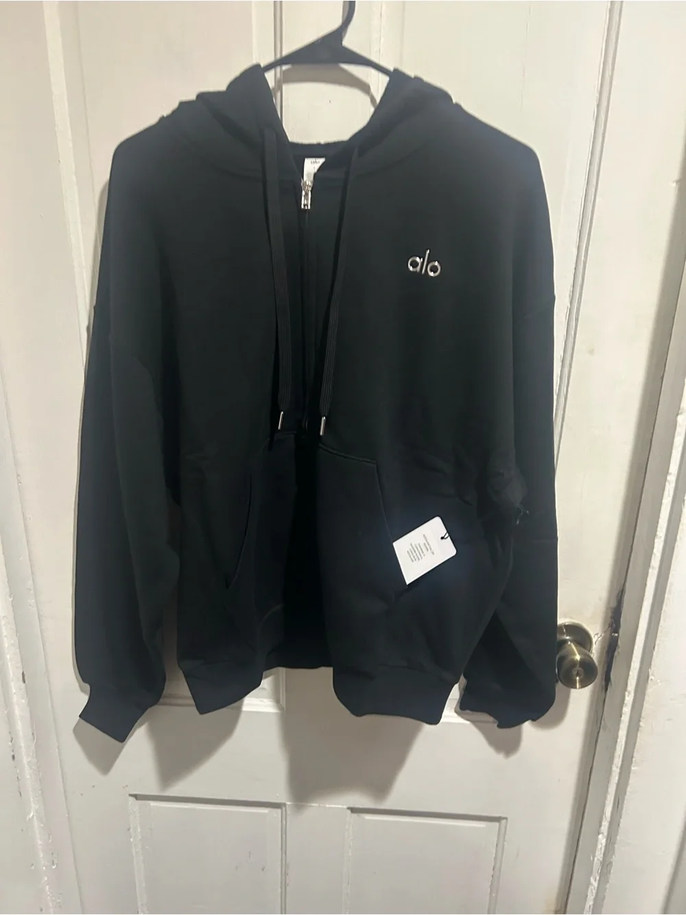 ALO Yoga Men's Black Full-Zip Hoodie Sweatshirt